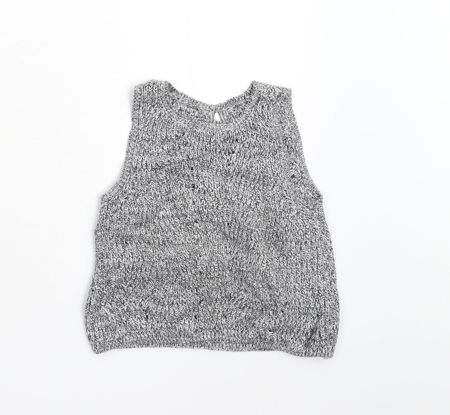 M&S Girls Grey  Knit Pullover Jumper Size 3-4 Years