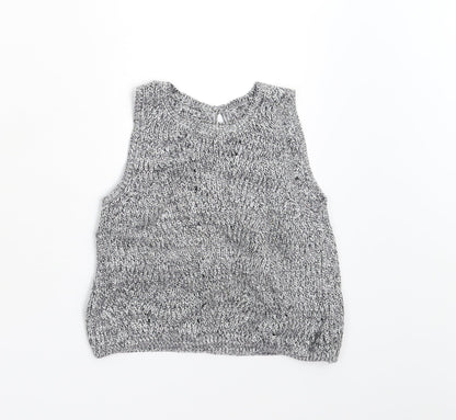 M&S Girls Grey  Knit Pullover Jumper Size 3-4 Years