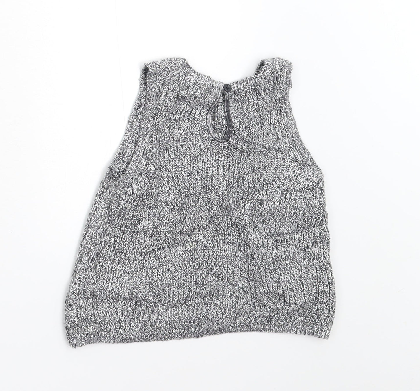 M&S Girls Grey  Knit Pullover Jumper Size 3-4 Years
