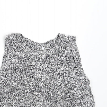 M&S Girls Grey  Knit Pullover Jumper Size 3-4 Years