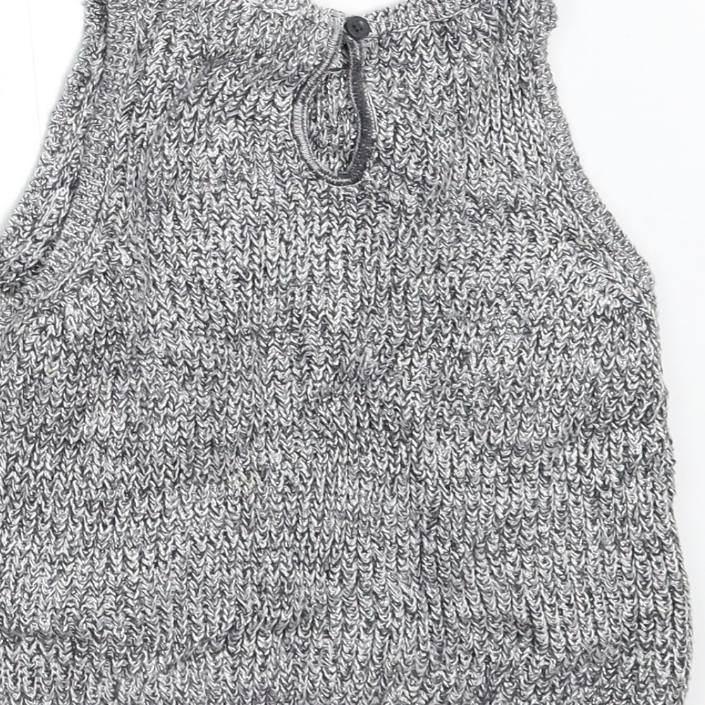 M&S Girls Grey  Knit Pullover Jumper Size 3-4 Years
