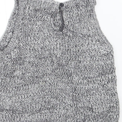 M&S Girls Grey  Knit Pullover Jumper Size 3-4 Years
