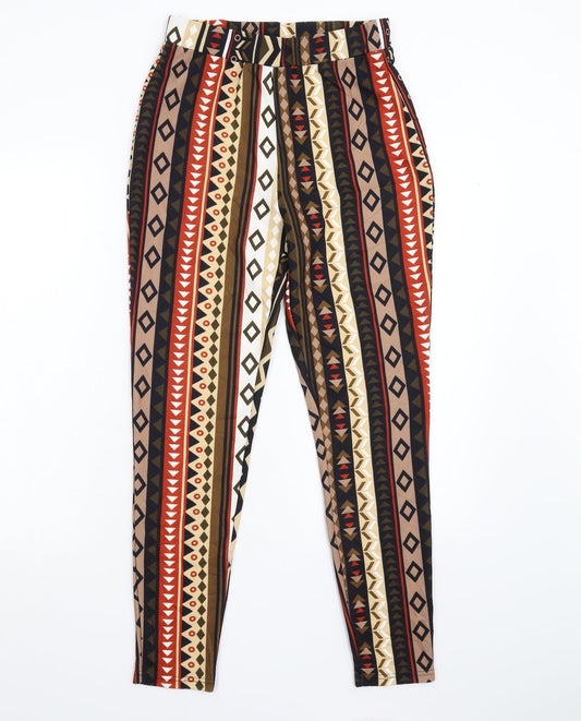 SheIn Womens Multicoloured Geometric  Trousers  Size S L27 in