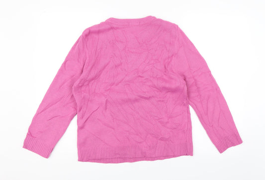 Womens UK Size S Glimpse Design Pink Pullover Jumper