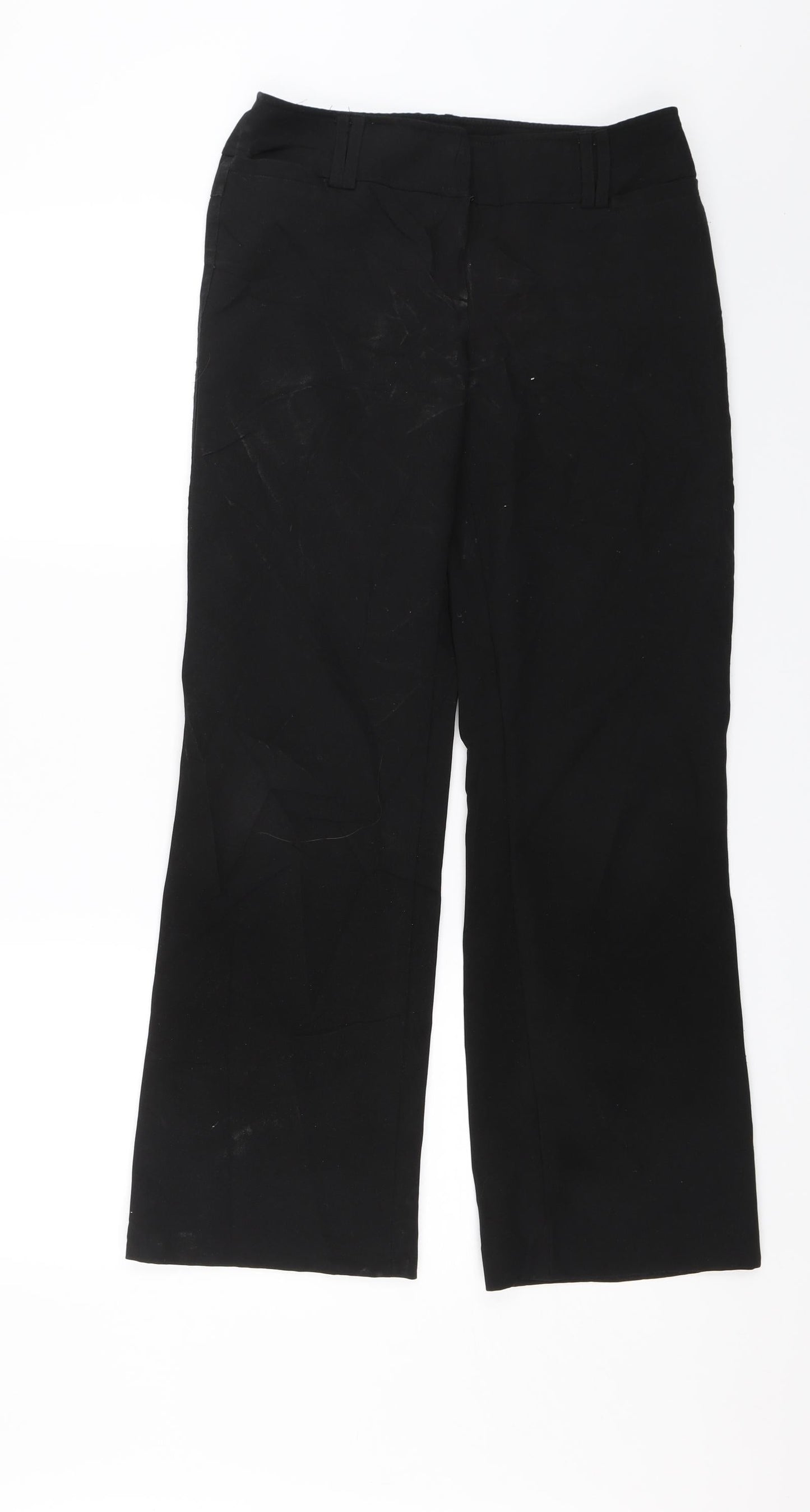 Womens UK Size 8 Topshop Regular Fit Dress Pants Black Trousers