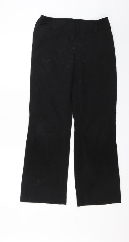 Womens UK Size 8 Topshop Regular Fit Dress Pants Black Trousers