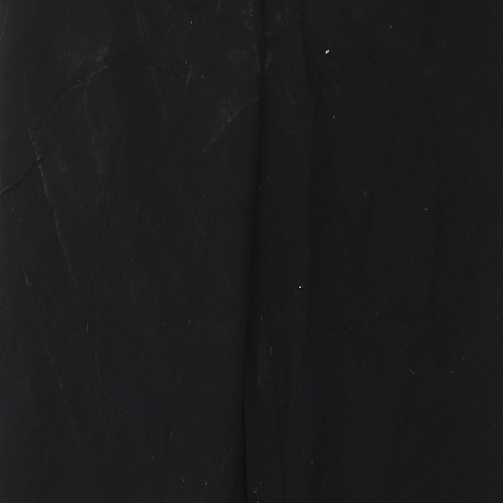Womens UK Size 8 Topshop Regular Fit Dress Pants Black Trousers