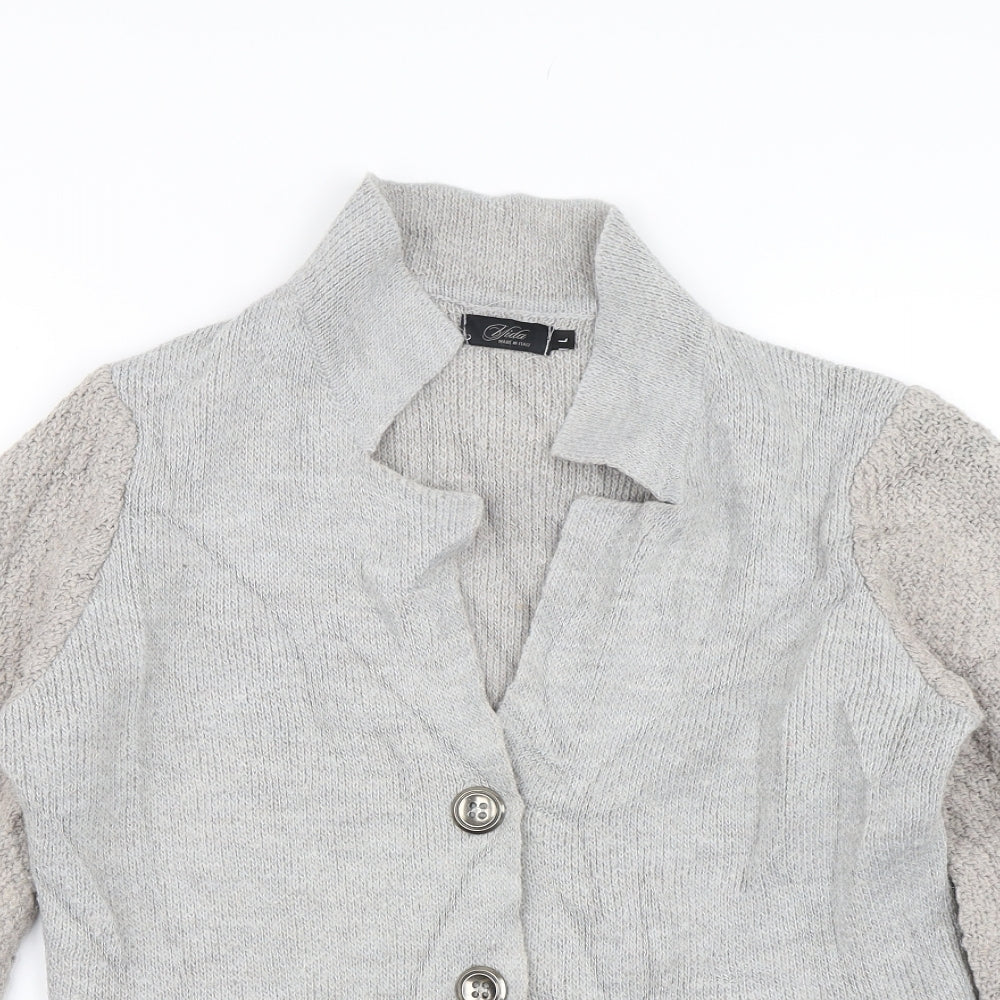 Mida Womens Grey   Cardigan Jumper Size L