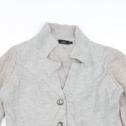 Mida Womens Grey   Cardigan Jumper Size L