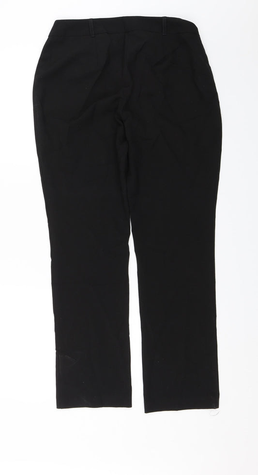 Womens UK Size 12 Papaya Regular Fit Dress Pants Black Trousers