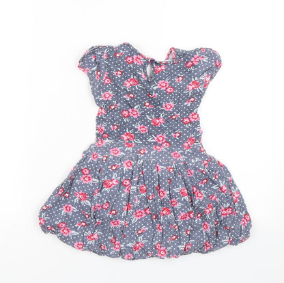 Evie Angel Girls Blue Floral  Shift  Size 3-4 Years
