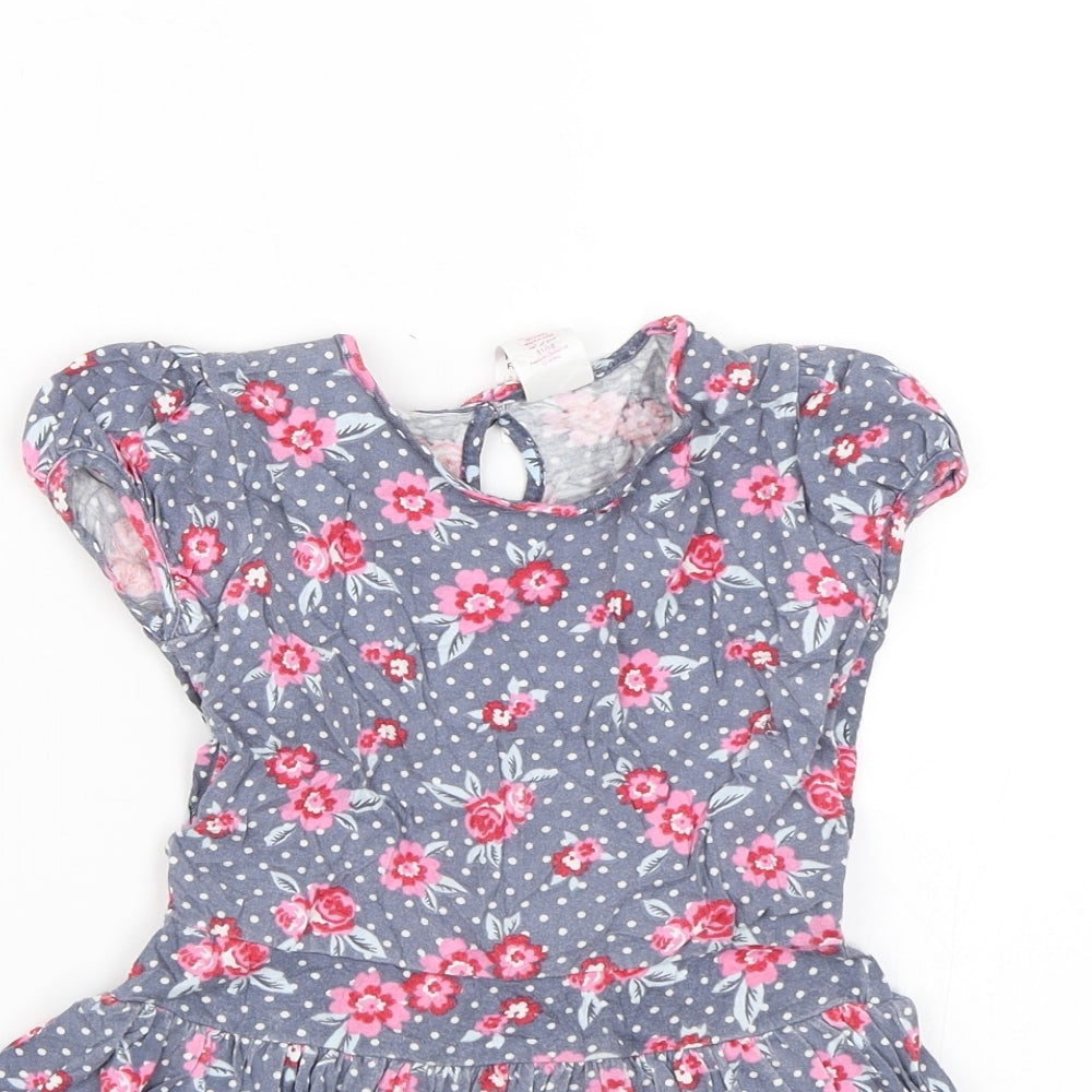 Evie Angel Girls Blue Floral  Shift  Size 3-4 Years