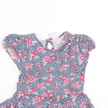 Evie Angel Girls Blue Floral  Shift  Size 3-4 Years
