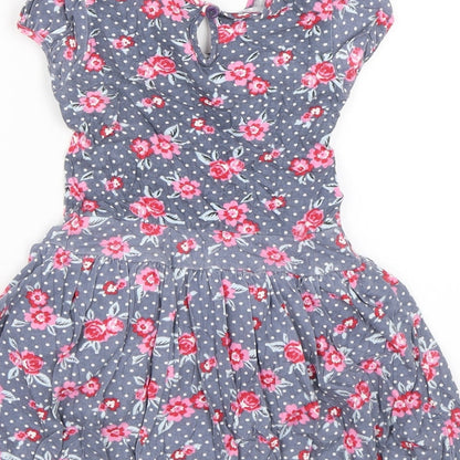 Evie Angel Girls Blue Floral  Shift  Size 3-4 Years