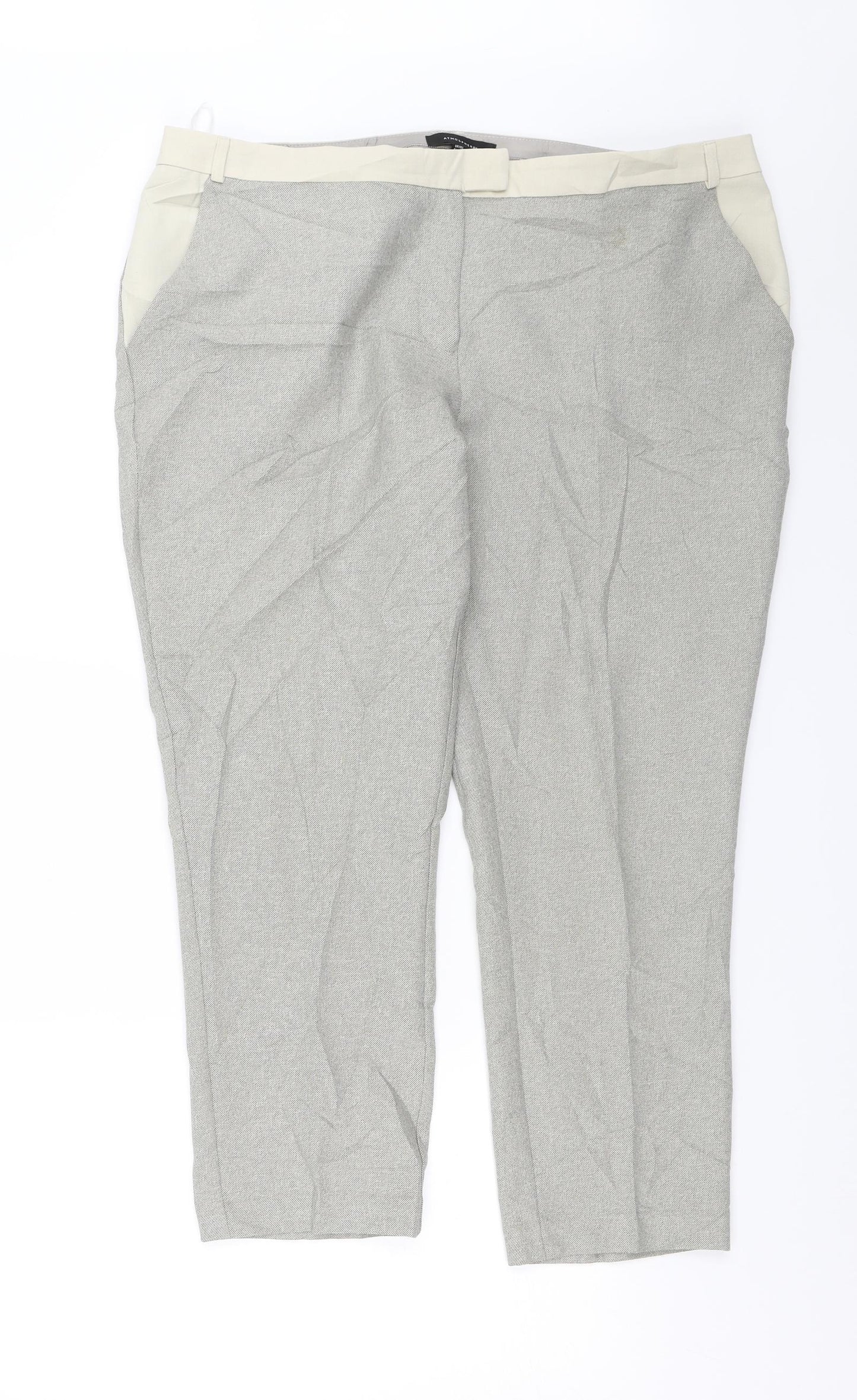 Womens UK Size 16 Atmosphere Regular Fit Dress Pants Grey Trousers