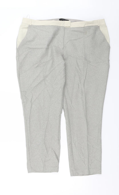 Womens UK Size 16 Atmosphere Regular Fit Dress Pants Grey Trousers