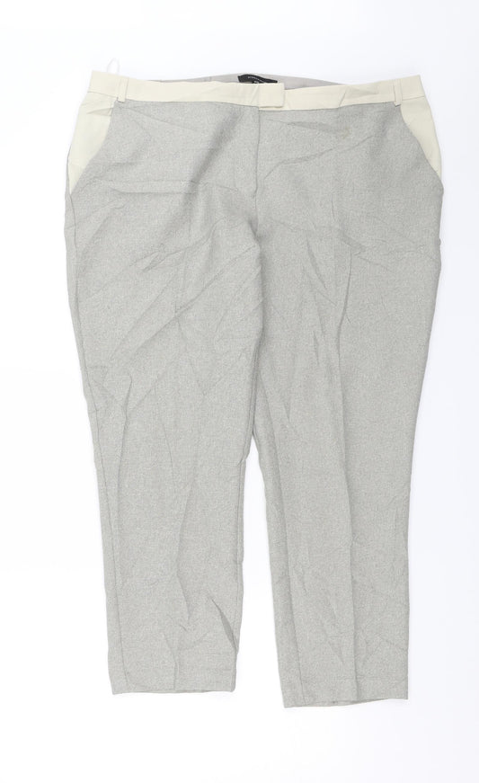 Womens UK Size 16 Atmosphere Regular Fit Dress Pants Grey Trousers