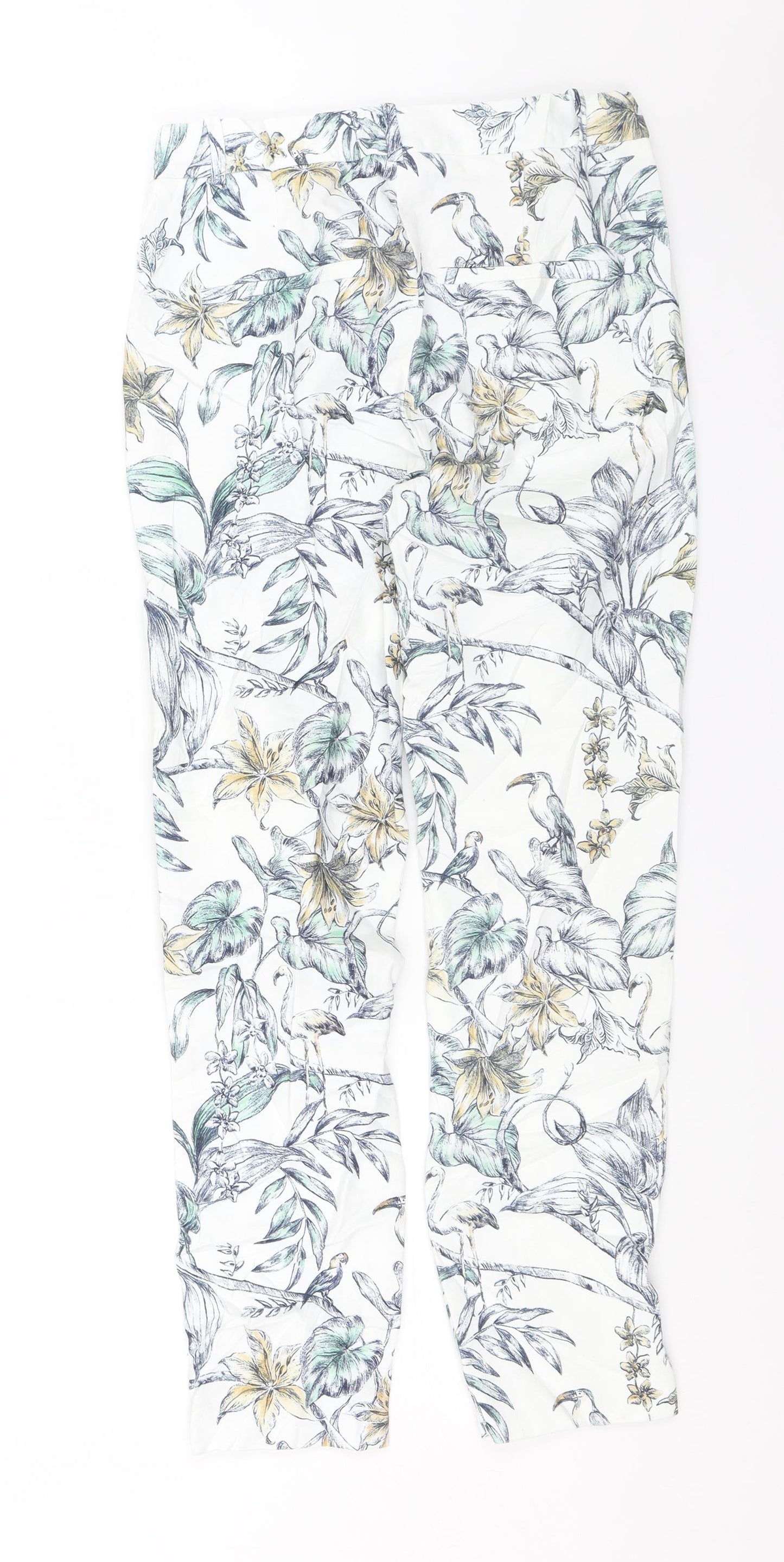 Womens UK Size XS Zara Regular Fit Chino White Trousers
