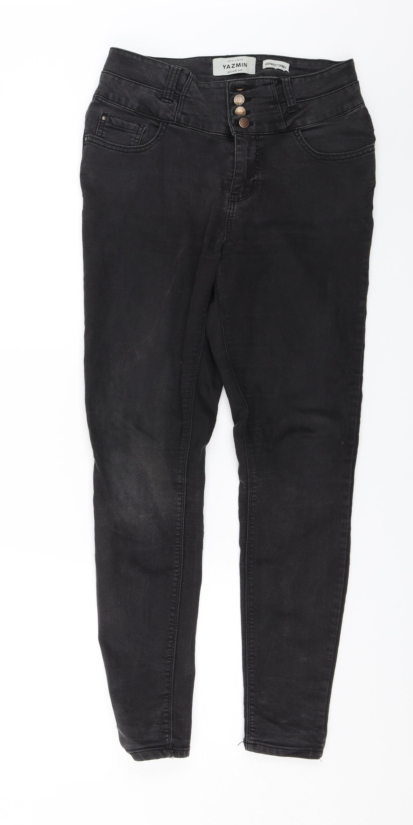 New Look Womens Black  Denim Skinny Jeans Size 12 L26 in