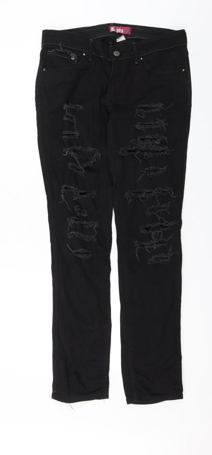 Fit Squin Womens Black  Denim Skinny Jeans Size 30 in L30 in