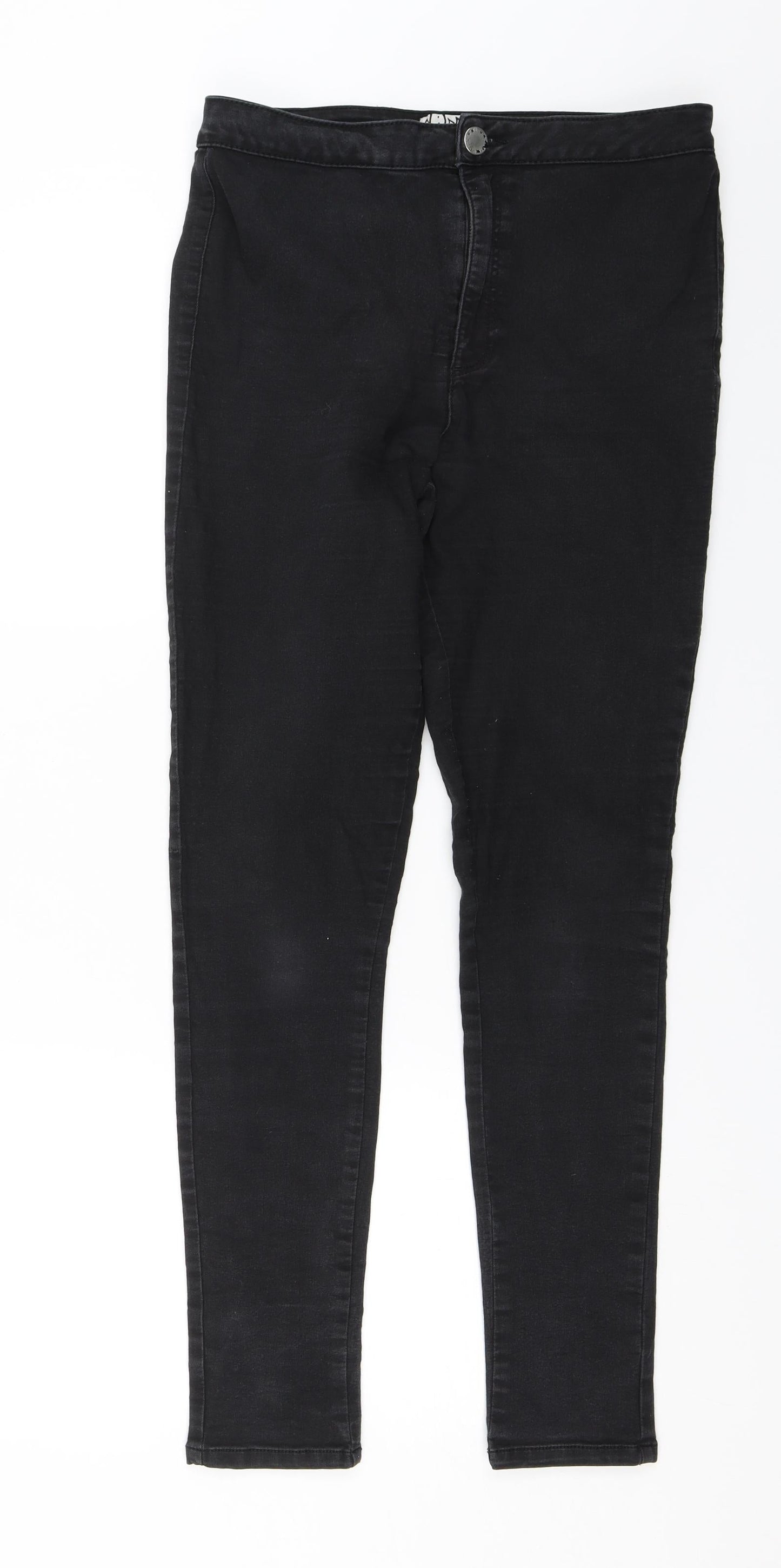 Womens UK Size 14 Miss Denim Regular Fit Skinny Black Jeans