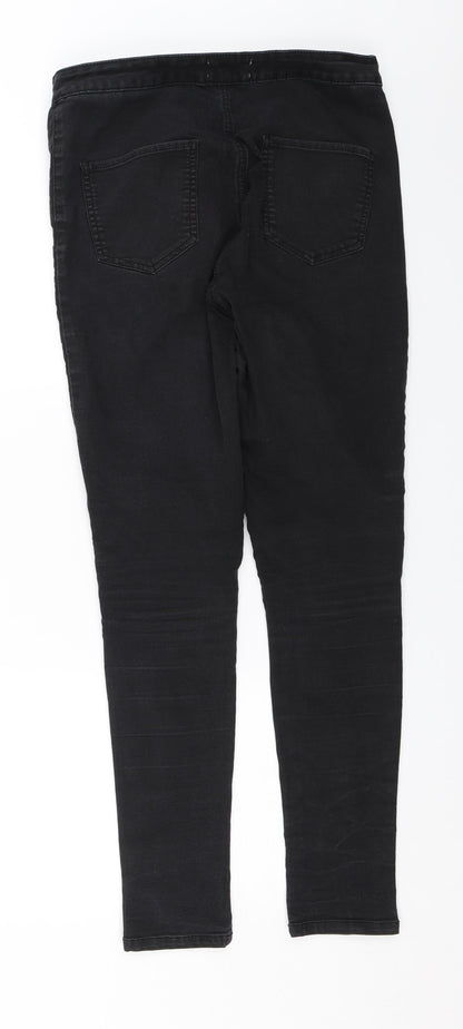 Womens UK Size 14 Miss Denim Regular Fit Skinny Black Jeans