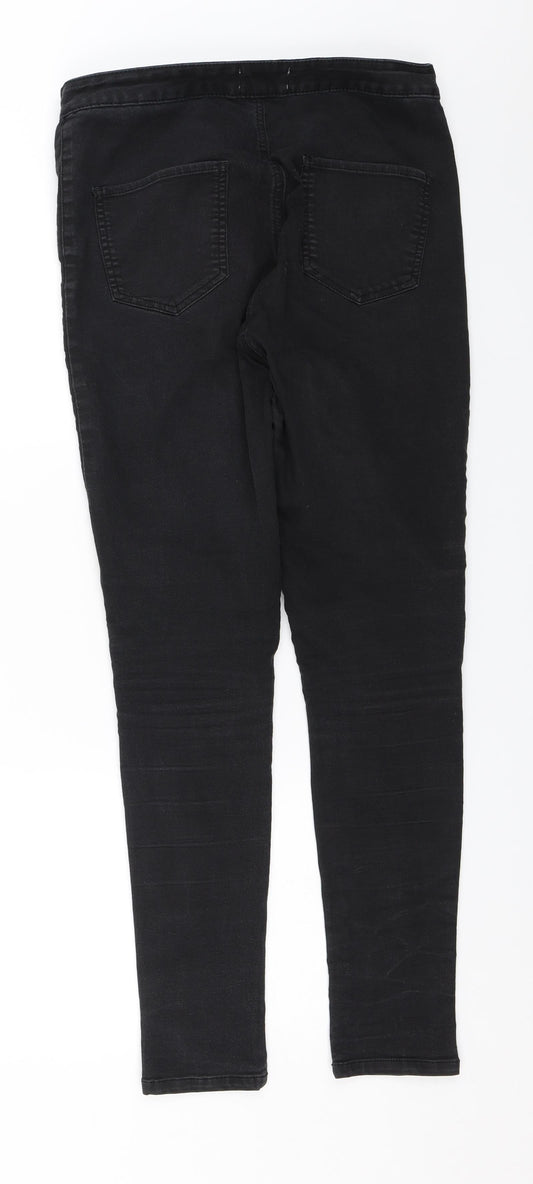 Womens UK Size 14 Miss Denim Regular Fit Skinny Black Jeans
