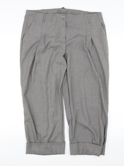 AMARANTO Womens Grey   Cropped Trousers Size 18 L20 in