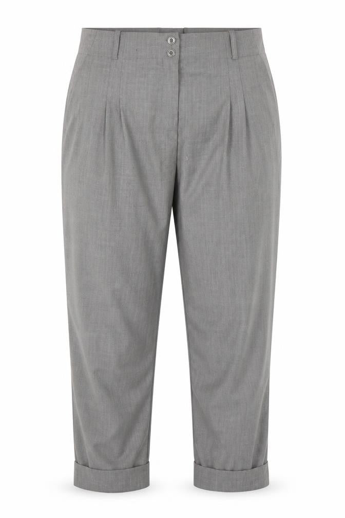 Womens UK Size 18 AMARANTO Regular Fit Cropped Grey Trousers