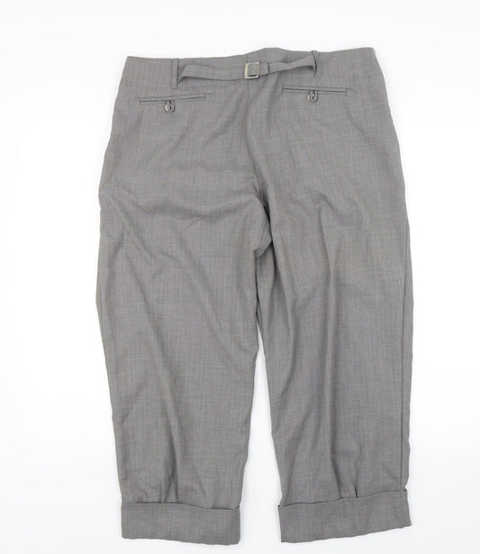 AMARANTO Womens Grey   Cropped Trousers Size 18 L20 in