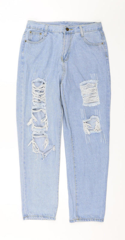 SheIn Womens Blue  Denim Straight Jeans Size S L25 in