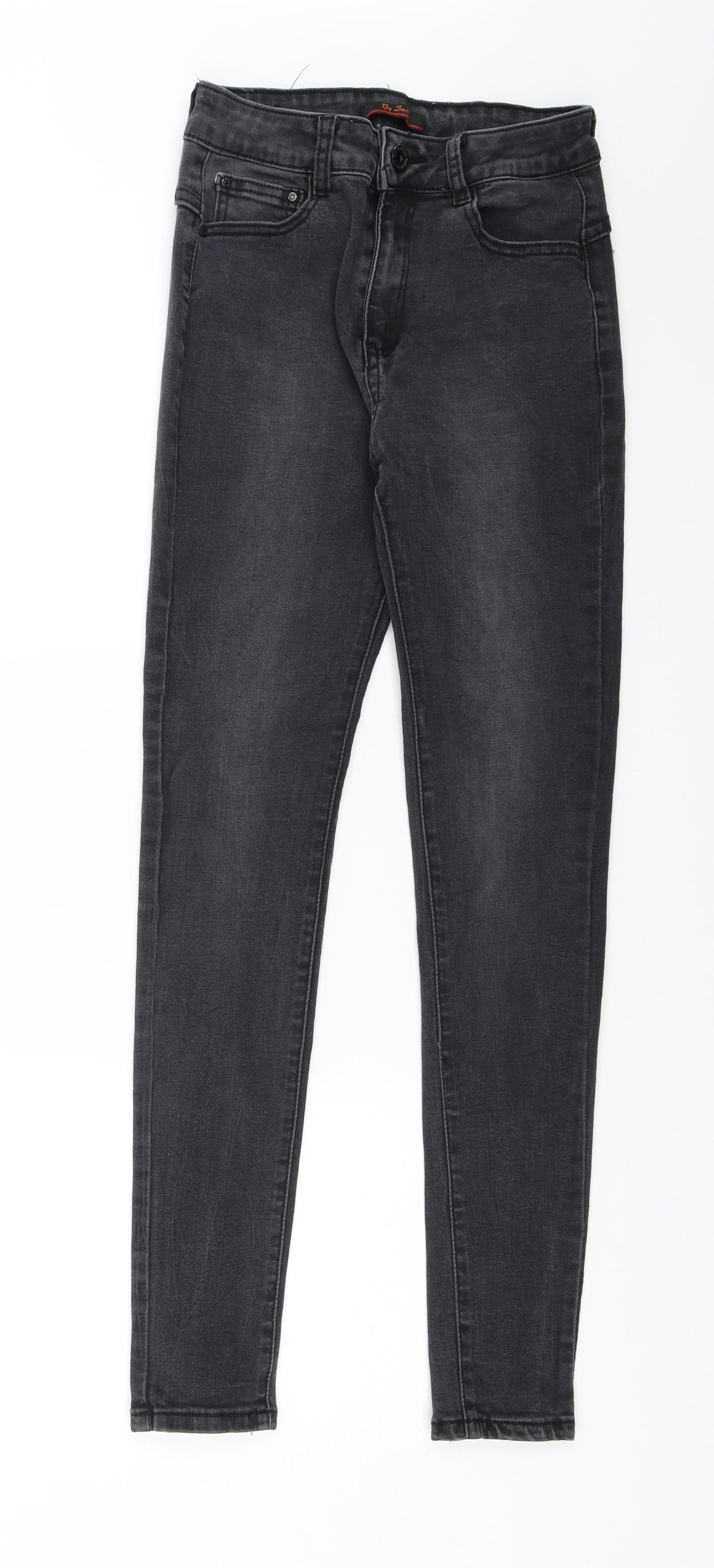 Womens UK Size 8 By Sasha Regular Fit Skinny Black Jeans