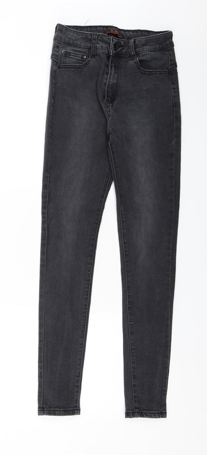 Womens UK Size 8 By Sasha Regular Fit Skinny Black Jeans