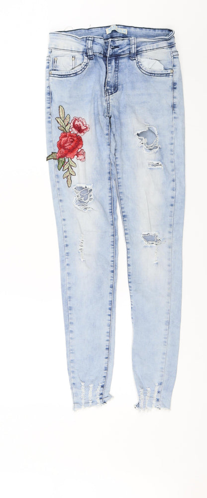 Womens UK Size 8 MISS RJ Regular Fit Skinny Blue Jeans