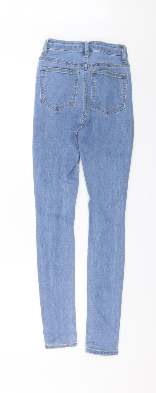 PRETTYLITTLETHING Womens Blue  Denim Skinny Jeans Size 4 L27 in