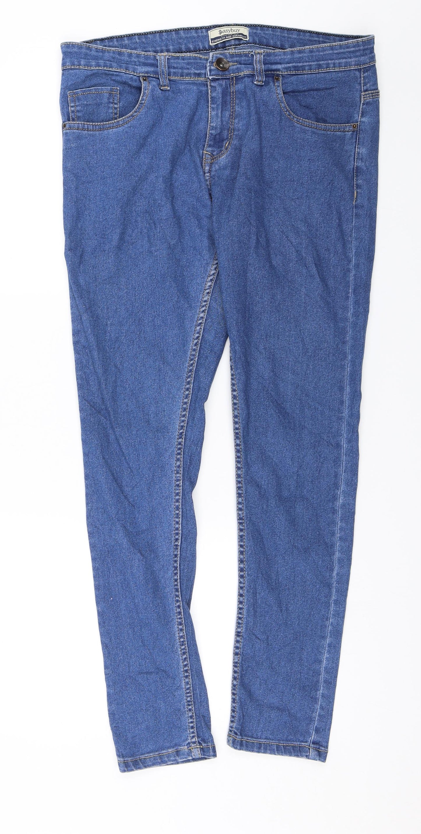 Easy Buy Womens Blue  Denim Skinny Jeans Size 6 L27 in