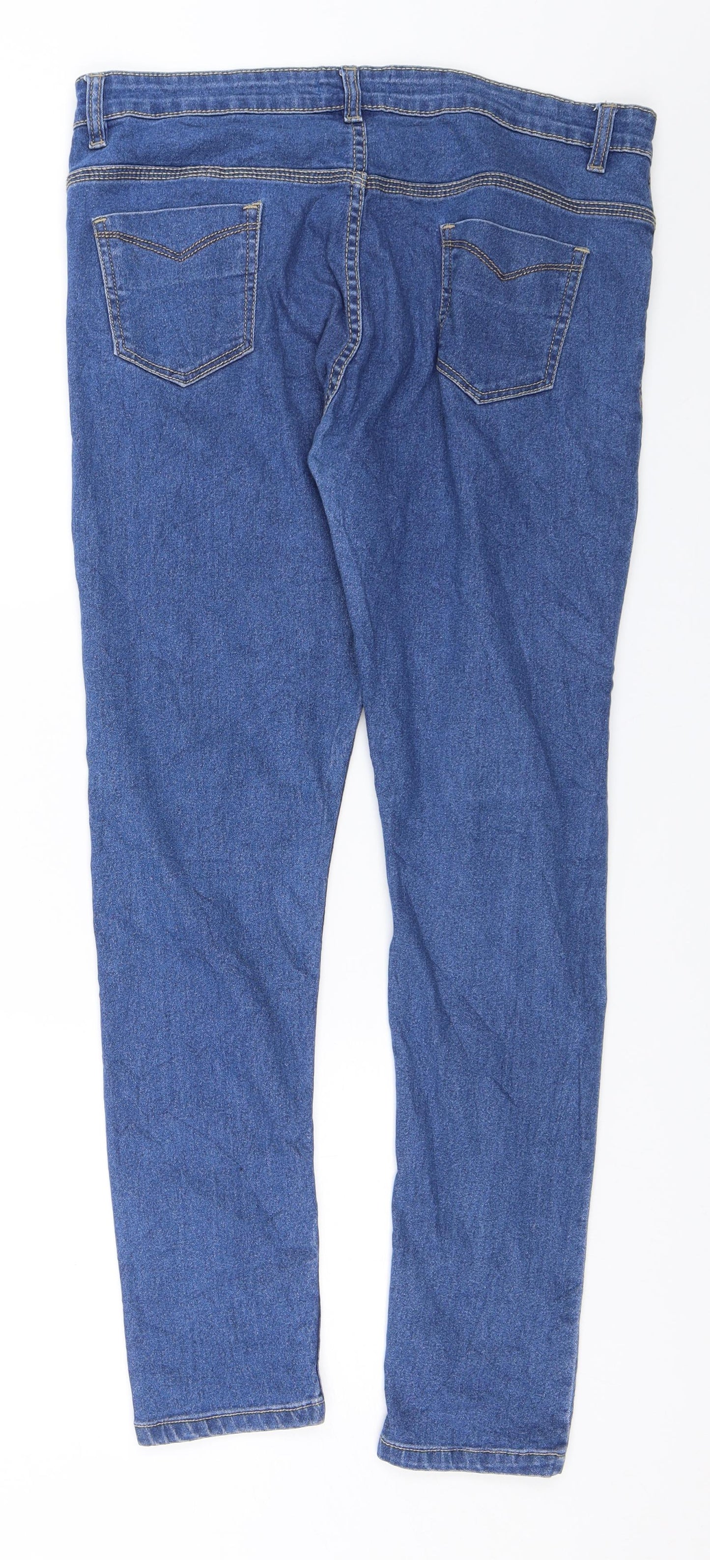 Easy Buy Womens Blue  Denim Skinny Jeans Size 6 L27 in