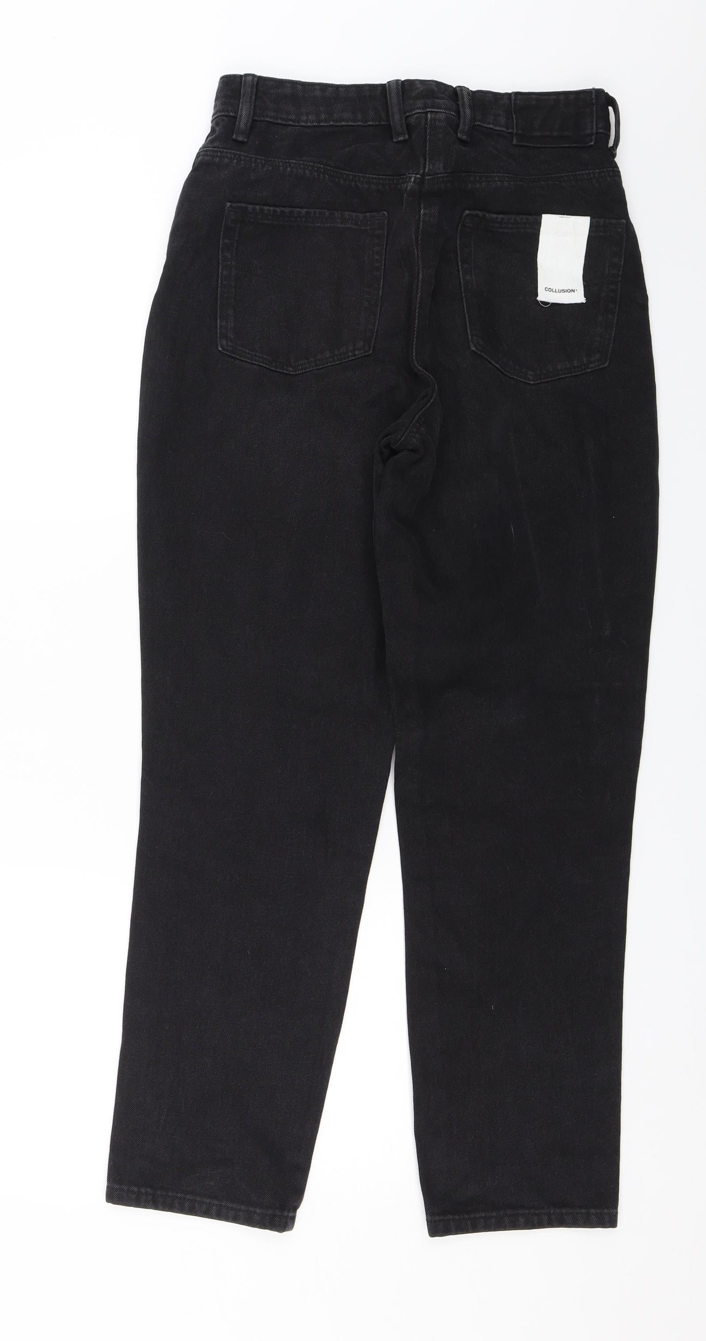 COLLUSION Womens Black  Denim Mom Jeans Size 28 in L27 in