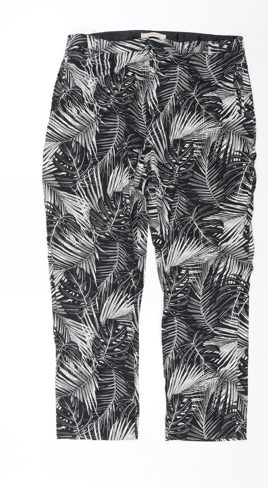 George Womens Black Floral  Chino Trousers Size 35 in L25 in