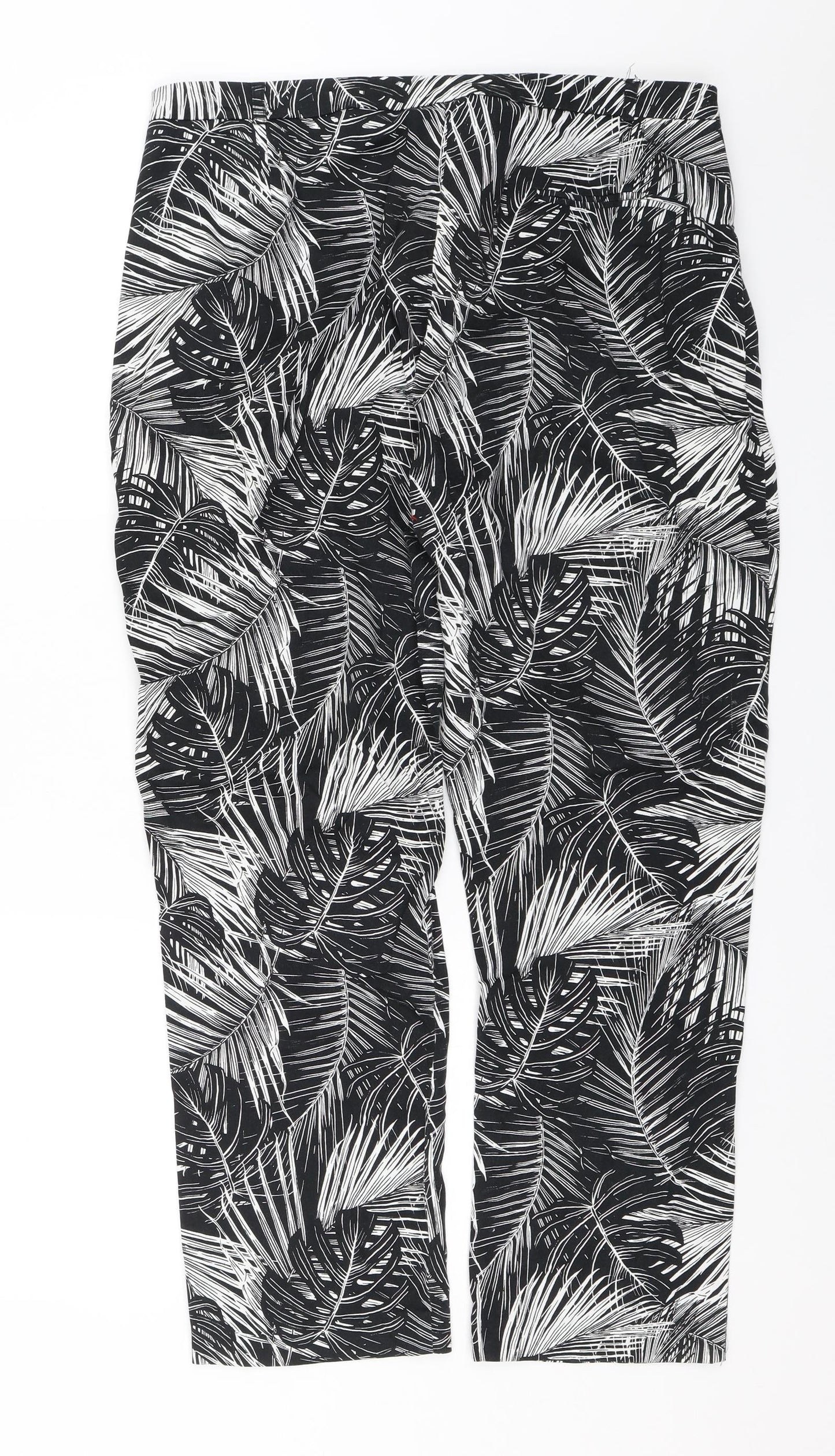 George Womens Black Floral  Chino Trousers Size 35 in L25 in