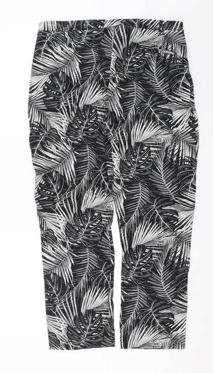 George Womens Black Floral  Chino Trousers Size 35 in L25 in