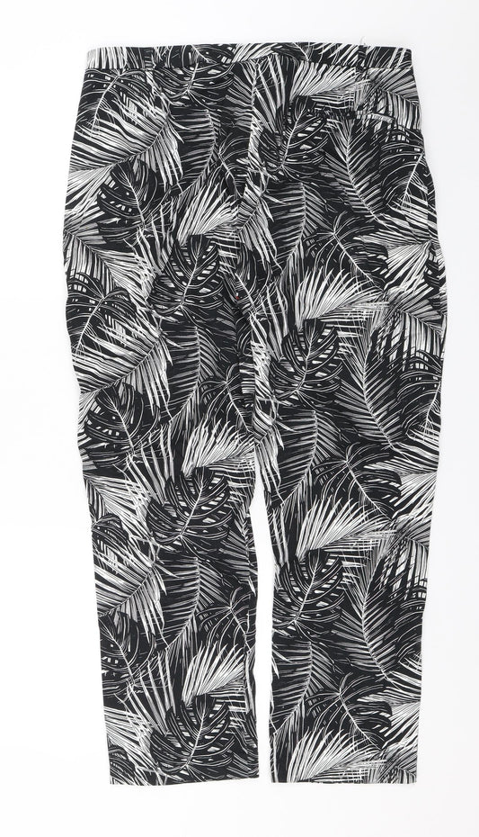 George Womens Black Floral  Chino Trousers Size 35 in L25 in