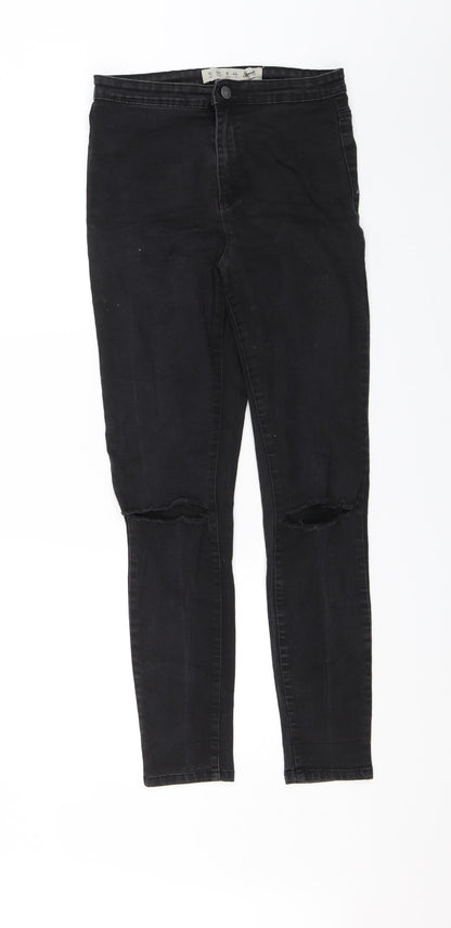 Denim & Co. Womens Black   Skinny Jeans Size 12 L26 in