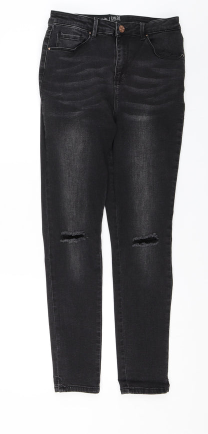 Simply Be Womens Black  Denim Skinny Jeans Size 12 L26 in