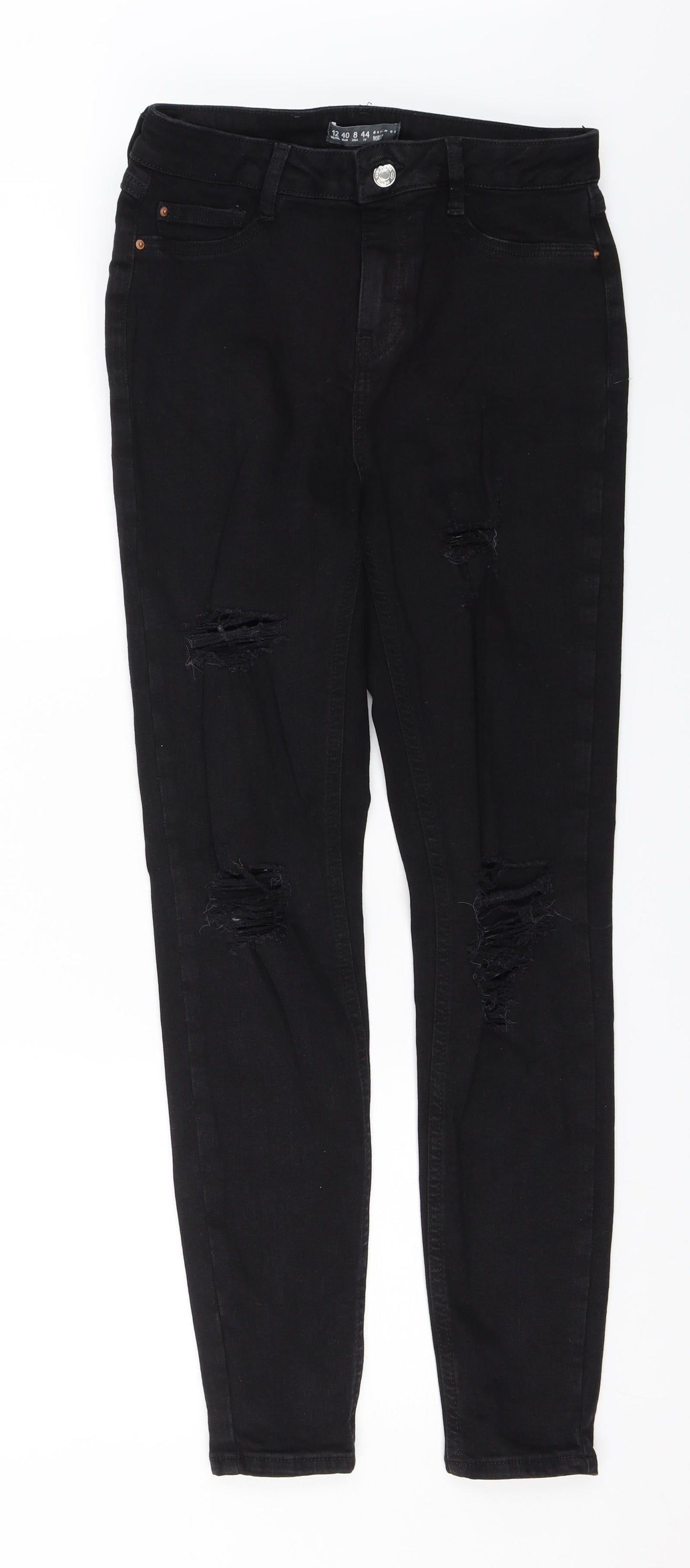 Denim Co Womens Black  Denim Skinny Jeans Size 12 L27 in