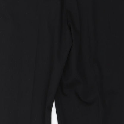 Womens UK Size 18 Preworn Regular Fit Dress Pants Black Trousers