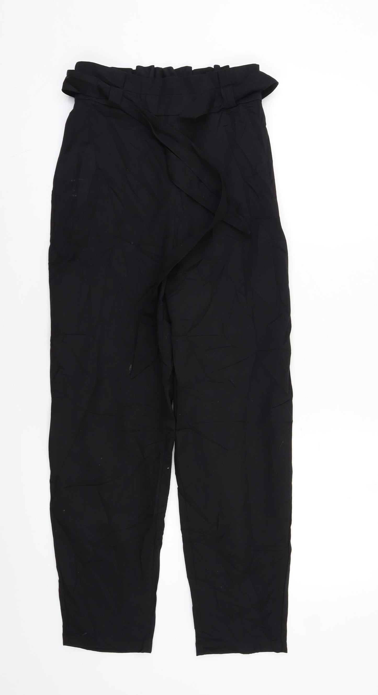 Womens UK Size S H&M Regular Fit Dress Pants Black Trousers