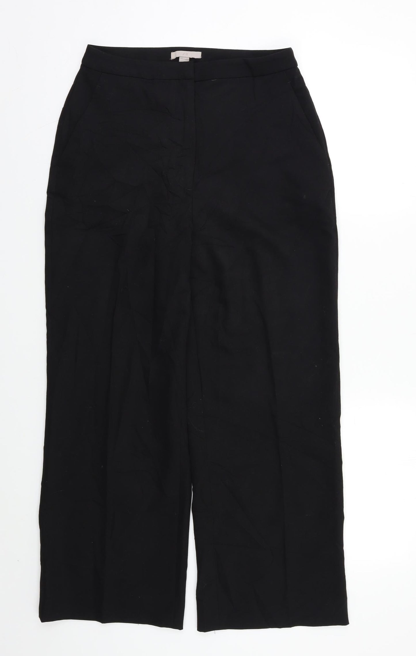 Womens UK Size 8 H&M Regular Fit Dress Pants Black Trousers