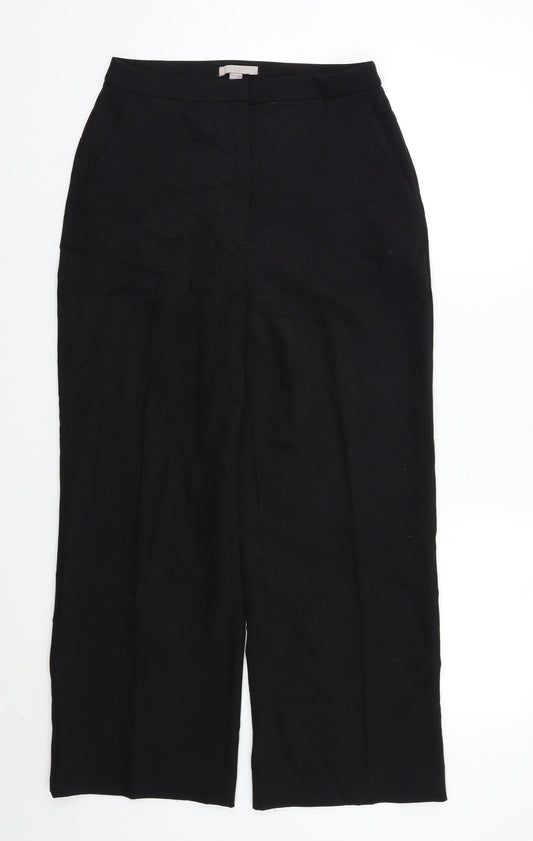 Womens UK Size 8 H&M Regular Fit Dress Pants Black Trousers
