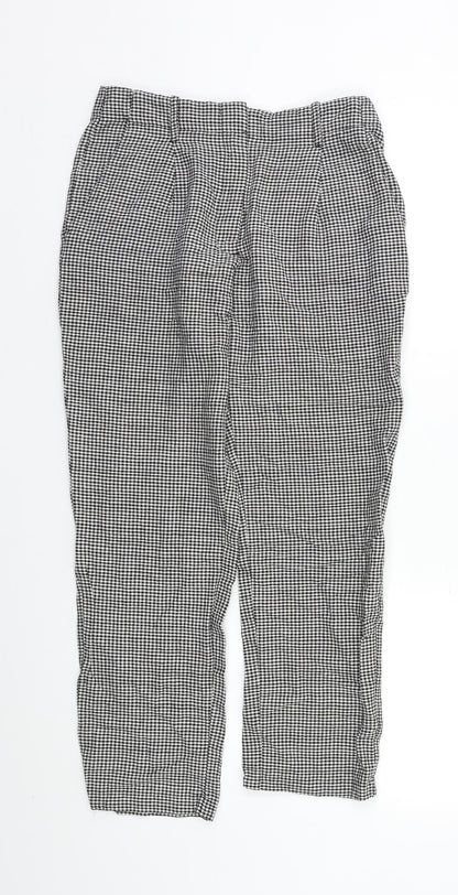 MNG Womens Black Check  Capri Trousers Size 8 L23 in